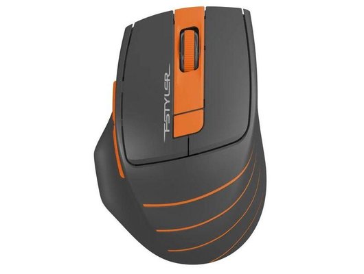 Мышь беспроводная A4 Fstyler FG30 серый/оранжевый оптическая (2000dpi) беспроводная USB (6but) (Быт)